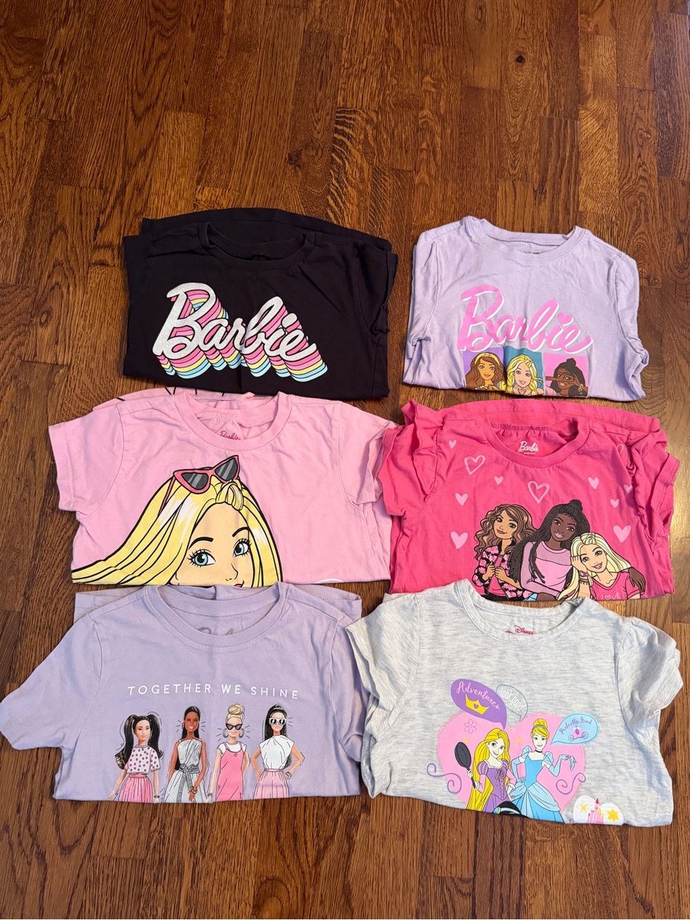 Barbie Kids Pajama Tops - Pink, Lavender, Black - SIZE 6T